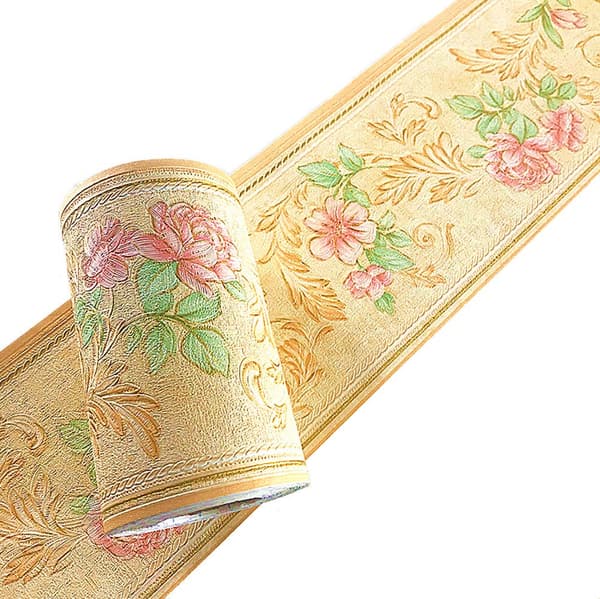 Itseliimautuva PVC Vintage 3D Vedenpitävä Seinälista (Keltainen)