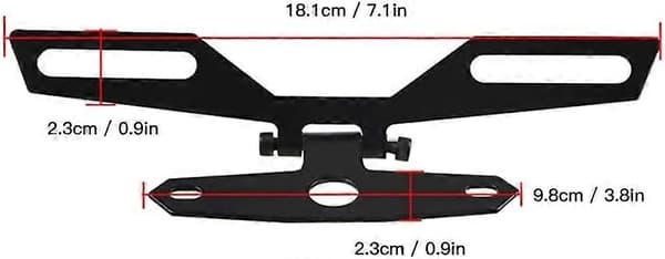 Motorcycle License Plate Holder Adjustable Foldable License Plate Bracket Taillight Mount Accessory (FMY)