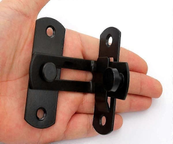 90 Degree Right Angle Door Lock Buckle Door and Window Lock Sliding Door Lock Door Latch (Black)