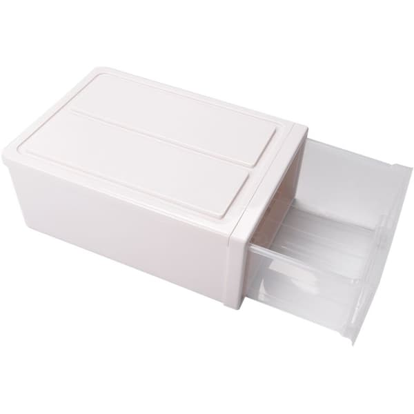 Household Beige PP Transparent Stackable Drawer Storage Box Container Organizer Set-XL