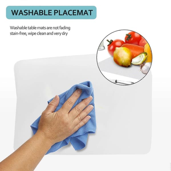 Transparent Placemat Washable Placemat for Kitchen Placemat (8 pcs) (FMY)