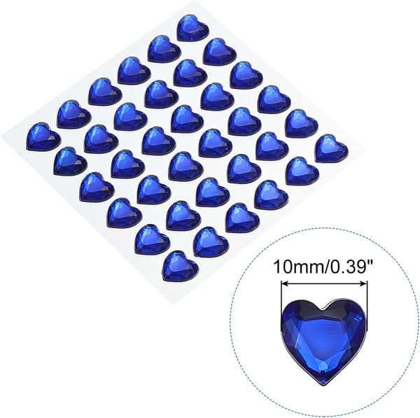 Hjerte Rhinestone Edelstener Klistremerker 10mm Mørkeblå 144 Stk