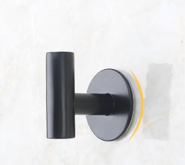 Badeværelseskåbekrog børstet guld badeværelseshåndklædekrog, køkken, garage, vægmontering (2-pak), 0,8 mm rustfrit stål, sort