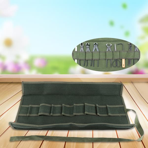 1 pc Canvas Garden Handle Portable Multifunctional Storage Package Tool Set Case Roll Bag