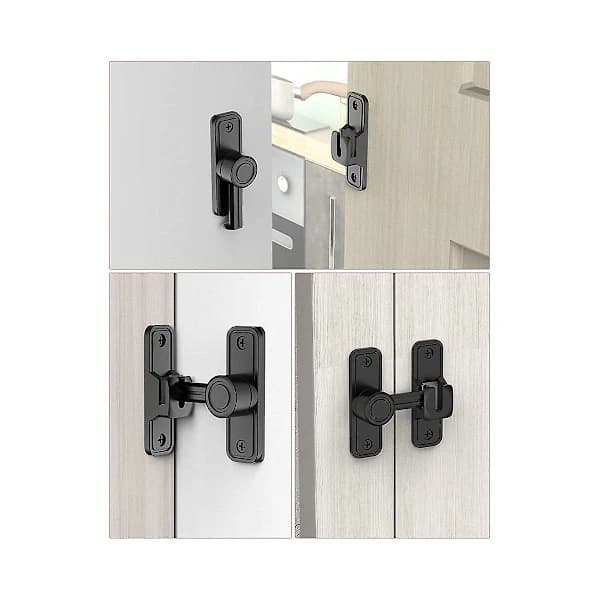 Heavy Duty Gate Latch 90 Degree Right Angle Barn Door Lock Anti-Theft Sliding Door Lock Latch for