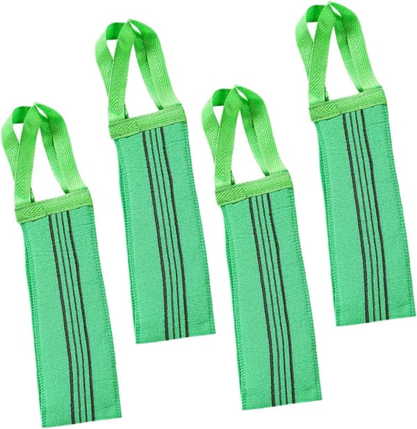 Exfoliating Body Scrub Towel Effective Dirt Removal Long Back Scrubber 4 Pcs