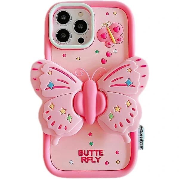 Rosa Fjäril Mobilskal Kompatibelt med iPhone 14 Pro Max