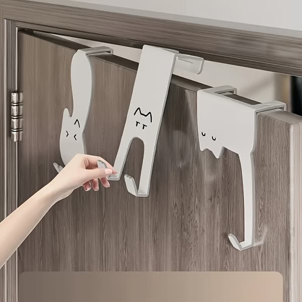 Iron Material Door Hooks with Various Patterns, Over-the-Door Hangers, Anti-Rust Spray Paint White White
