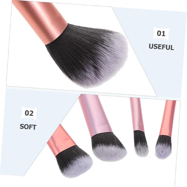 8 Soft Makeup Brushes with Long Handles for Eyeshadow, Blush, and Powder