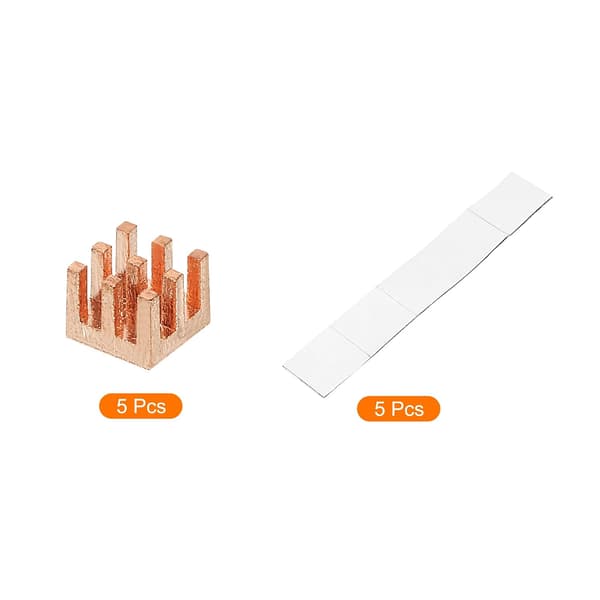Kopparkylfläns 6x6x5mm med självhäftande för IC-chipsetkylare, 5-pack size_name M5x20mm