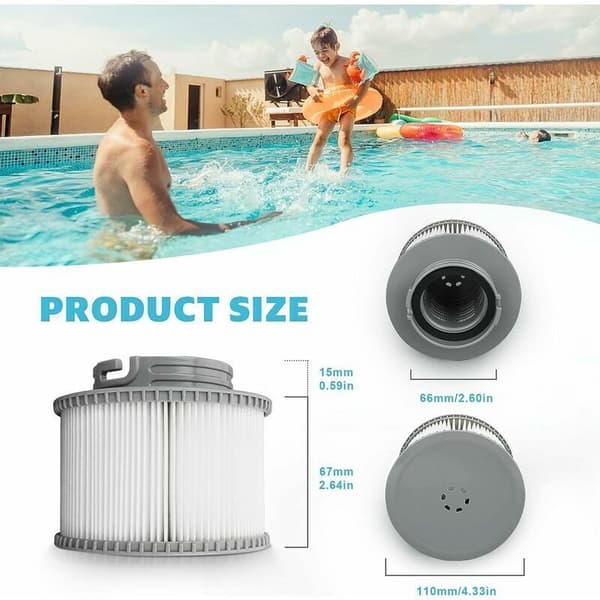 Erstatningsfilter til MSPA FD2089, filterpatronpumpe til pools, spabade og spa, 4 stk.