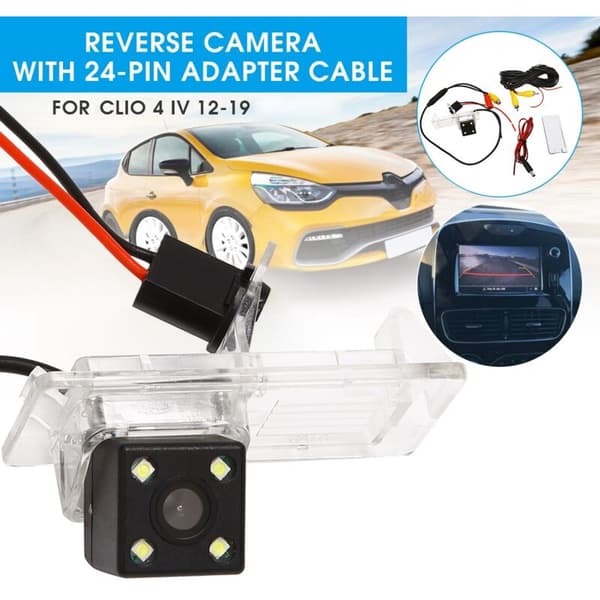 4 LED 170 graders bil backkamera med adapterkabel 24 stift för IV 2012-2019