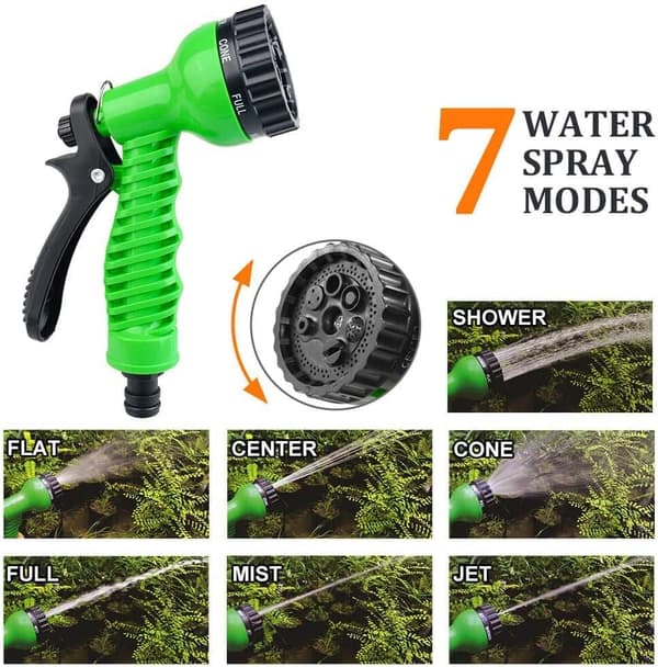 Expandable Garden Hose Water Hose - Upgraded 50FT Water Hose with 7-Function Spray Nozzle, Multifunctional Triple-Layer Latex