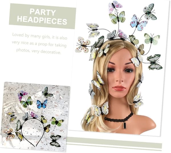 Sommerfuglefascinator Pandebånd til kvinder Farverige dekorative hårbånd