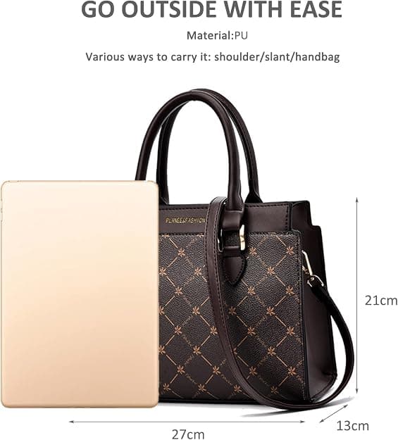 Damhandväska Designer Top Handle Väska Crossbody Väska (Kaffebrun)