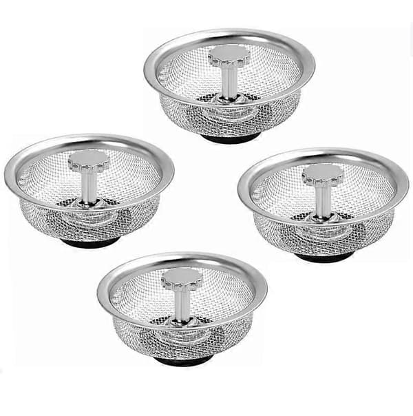 Sink Filter, Sink Stopper, 4x Stainless Steel Kitchen Sink Filter for Kitchen Sink, Bathroom, Diameter 82.8 mm