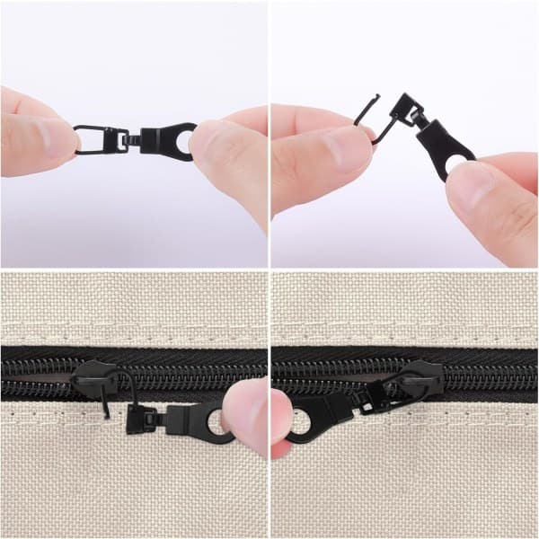 6 Pieces Small Hole Zipper Pull Tab Detachable Zipper Pull Tab Repair for Clothes Jackets Boots Handbag