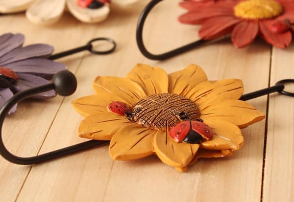 Kreativa Daisy Harts Väggkrokar Väggmonterad Konst Blomma Järn