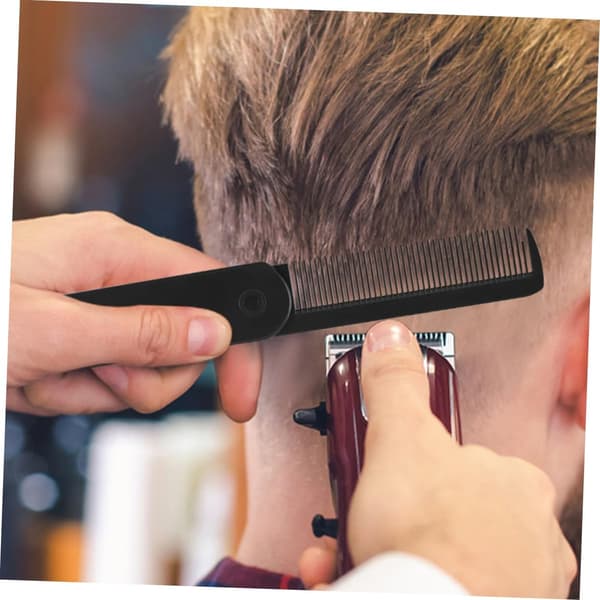 Sammenklappelig oliekam til mænd Bærbar sort kam med brede tænder til rejser og skægstyling