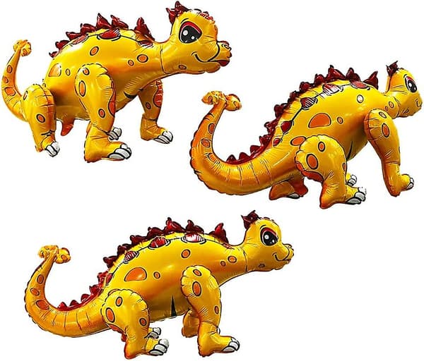 Oppblåsbare dinosaurie dyreballonger til bursdagsfest (ankylosaurus gul)