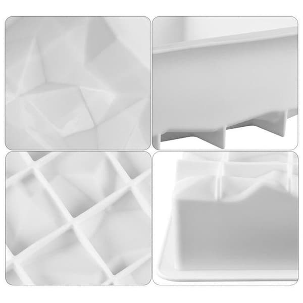 Diamant Firkantet Silikoneform, Bageform, Chokoladeform, Mousseform Vit white