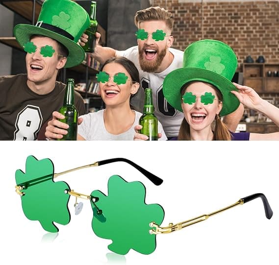 Patrick's Day -aurinkolasit Saint Patrick's -tarvikkeet Vihreä Shamrock-tyyli
