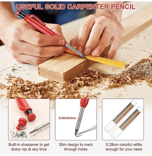Thick, Extendable Construction Pencil, Carpenter's Pencil, Mechanical Pencil