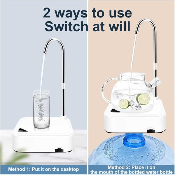 1 Piece (Black) Portable Water Bottle Dispenser, USB Charging