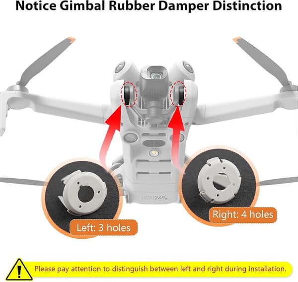 Gimbal Damper Rubber Kit for DJI Mini 4 Pro, Restore Stability, Reduce Vibration, Left and Right Replacement with Tools (FMY)