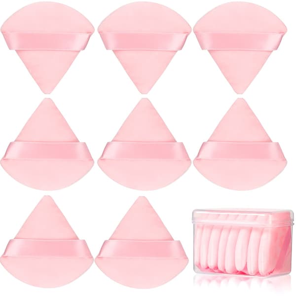 8 stk. bomuldspudderkvaster til ansigt, både tør og våd makeup setting/concealer/løs og kropspudder/foundation/makeup svampesæt