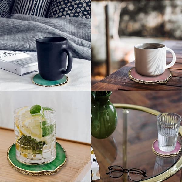 Coaster Resin Coaster Decorative Household Items (Pink)