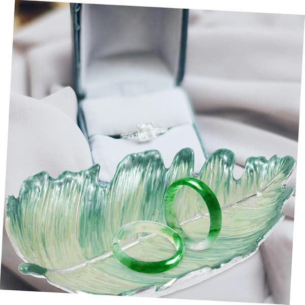 Key Dish Jewelry Ring Holder Decorative Trinket Dish Jewelry Storage Tray Leaf Shaped Ring Holder