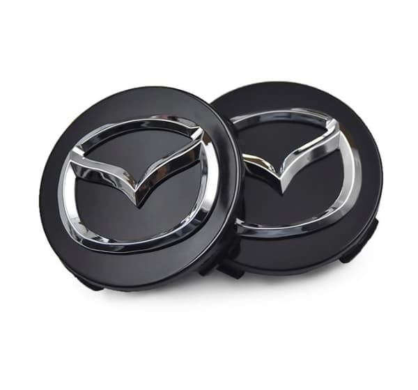 Nya 4x56mm Mazda Sølv Senterkopper Logo Emblem Merke Navkapslar Ri