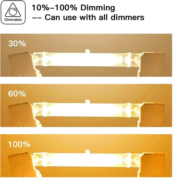 5 stk. R7s 118mm 400w Halogenpære Stiftpære Dæmpbar AC 220-240v 7500lm J118 Lineær Halogen Spotlight [db]