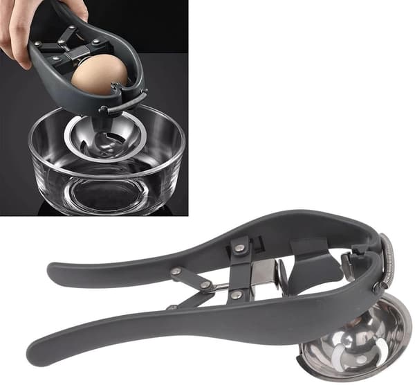 ING Eggseparator i rustfritt stål, håndholdt eggseparator, kreativt kjøkkenredskap