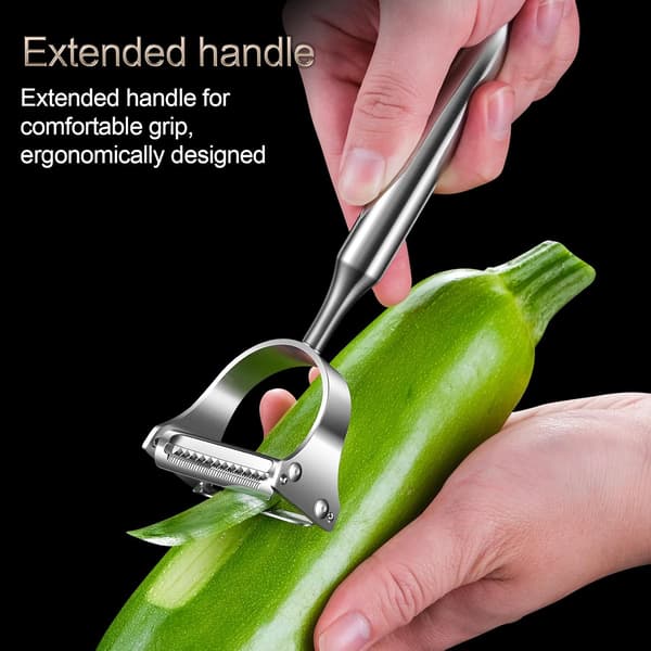 2-in-1 Vegetable Slicer & Peeler, Rotating Blade Spiralizer for Carrots Potatoes Cucumbers, Creative Fruit Carving Tool