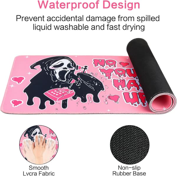 Large Gaming Mouse Pad 800x300 Desk Mat for Office Desk, Non-Slip Rubber Base, Soft, Comfortable and Durable (Pink)