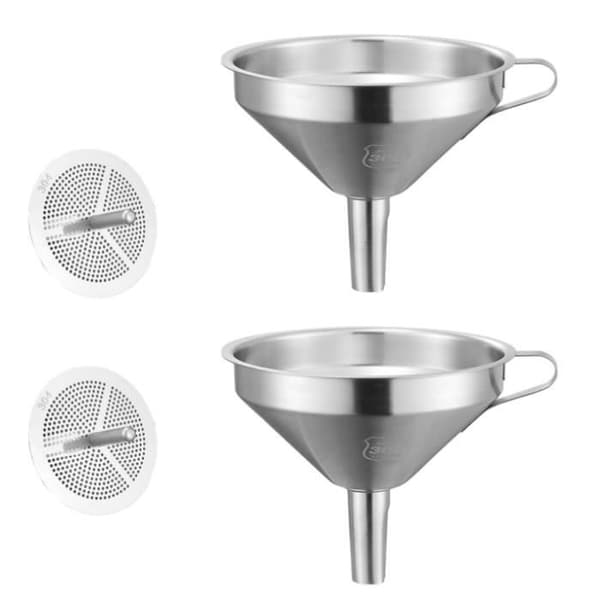 Trakt - Rustfritt stål - 11cm - Filter inkludert - Rustbestandig - Holdbar