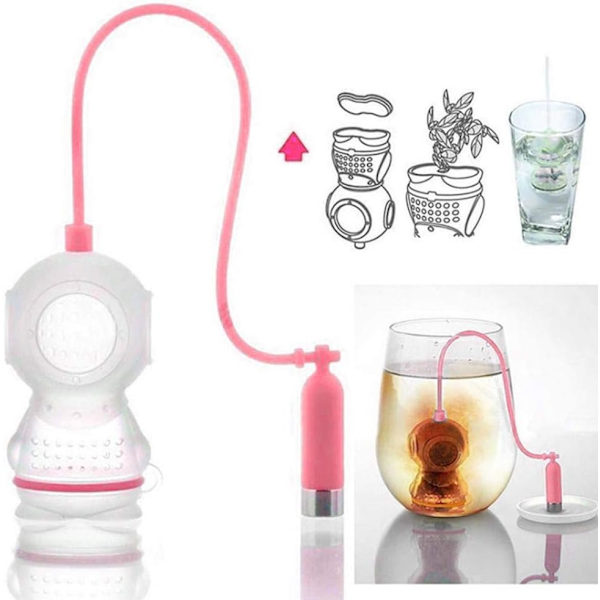Teabag, (Rose) Silicone Innovative Plunger Shaped Teabag