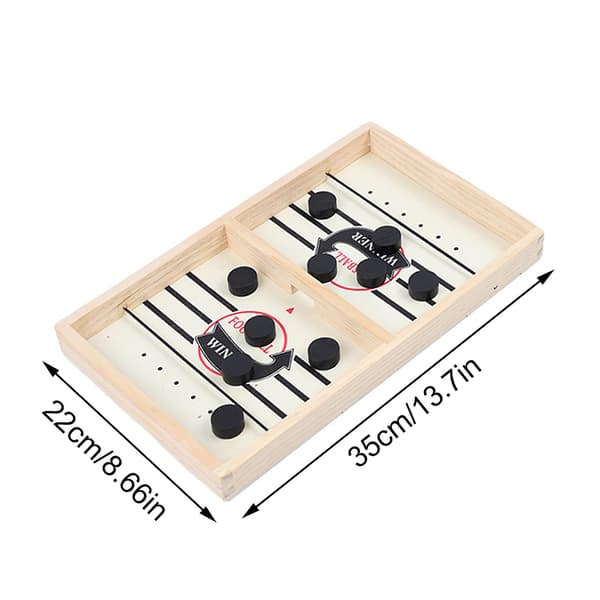 Wooden Bouncing Chess Hockey, Fast Sling Puck Game, Hand-Eye Coordination {h}