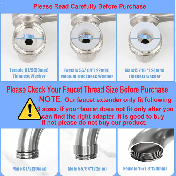 Upgraded Faucet Extender Universal, 1080° Swivel Faucet Attachment with Aerator, Two Water Outlet Modes