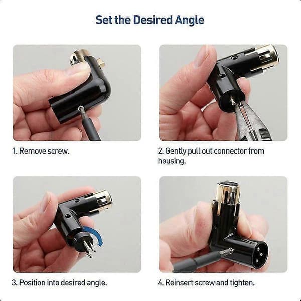 1 pc 3-Pin XLR Angle Adapter Adjustable Male to Female Right Angle XLR Adapter XLR 90 Degree Adapter