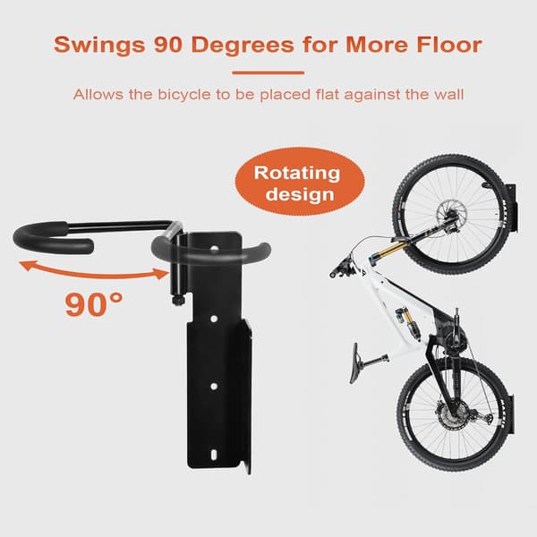 Bike Rack, Can Rotate 90 Degrees Vertically Wall Mounted Bike Rack