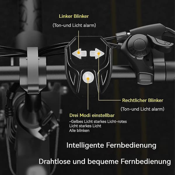 Bike Turn Signals with Wireless Remote Control, Two Lights Split Taillight with Indicator, USB Rechargeable
