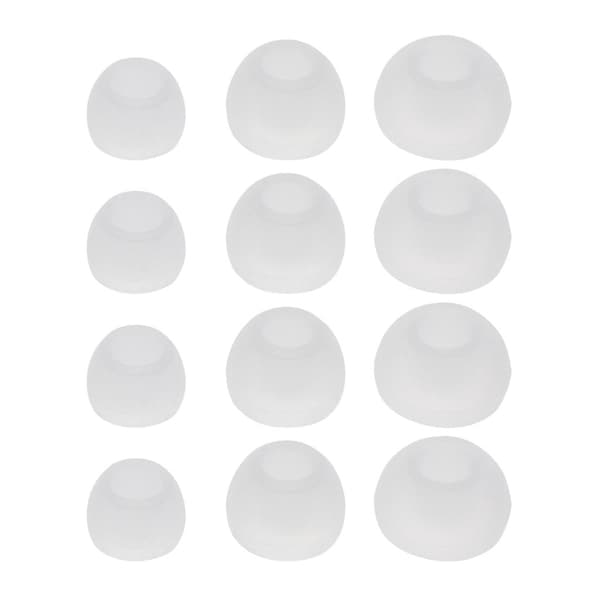 12 stk. silikone ørepropper ørespidser S/M/L størrelser ørepropper bløde gummi fleksible ørepropper {DB Transparent Transparent