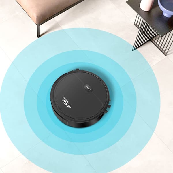 Robot Vacuum Cleaner USB Smart 3-in-1 Suction Sweeping Mopping Function Automatic Vacuum Cleaner for Small Apartments Black