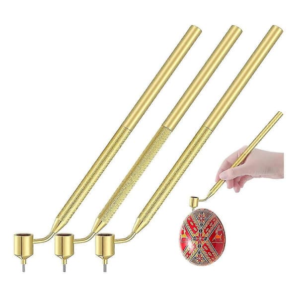 Sæt med 3 Pysanka Sæt Vaxritningspenne til Dekorativ Kunst til Påskeæg Pysanky Tilbehør [db]