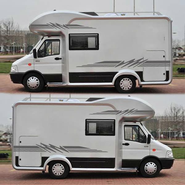 RV Sticker Caravan Travel Trailer Camper Van Stripes Graphic Decals Car Decals Car Decoration Sticker (FMY) Solid Normal Solid Normal