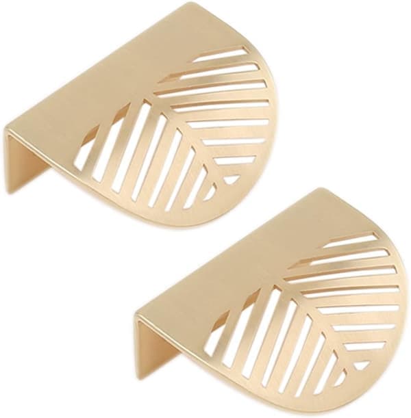 Usynlige skaphåndtak 2-pakning Sinklegering Minimalistisk Gull 32mm Hullavstand [Ho]