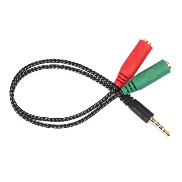 5 x 3,5 mm Han til 2 Hun-stik Audio Mikrofon Headset Splitter Adapterkabel Konverter